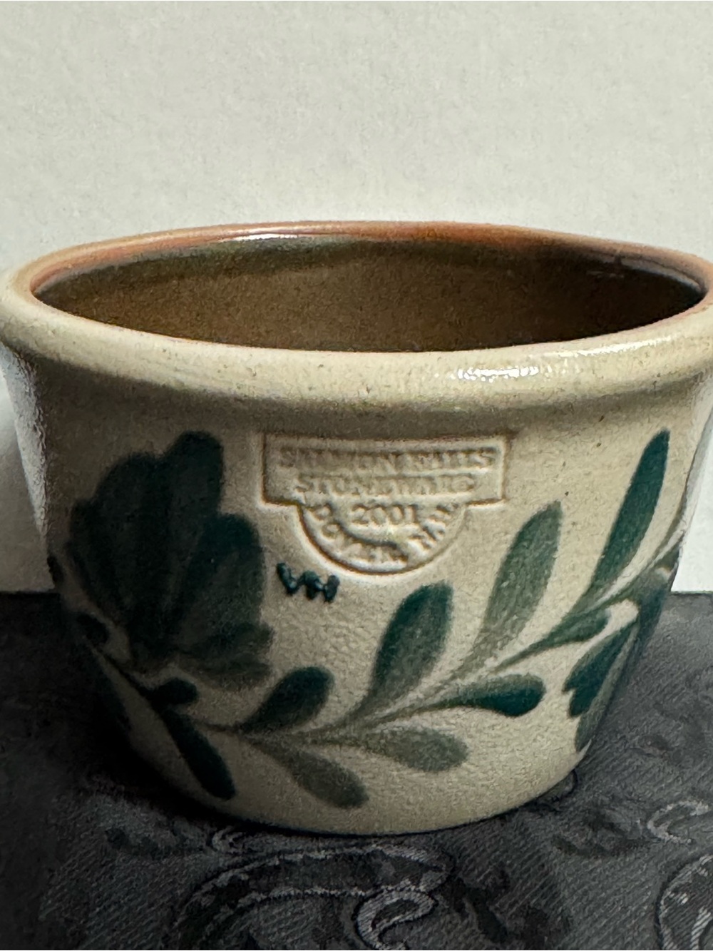 Salmon Falls Pottery 2001 Pennsylvania Green Custard Cup
